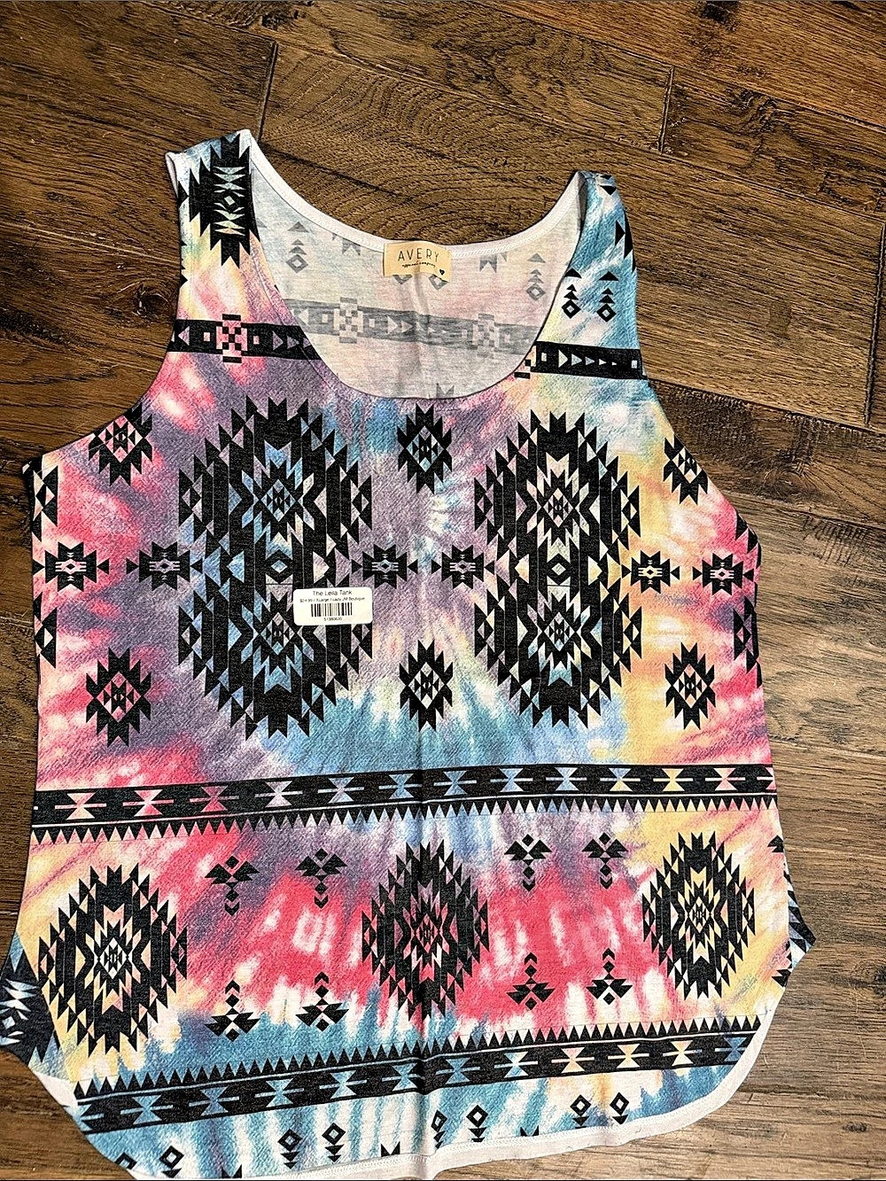 Avery Apparel Company The Leila Tank Geometric Tank in Pink & Black Size XL